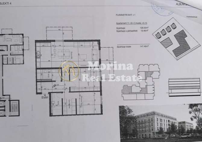 Shitet Apartament 2+1+2+2Blk, Rezidenca “Porta Tirana E Re”, 206,500 Euro Agjencia morina shet apartament 2+1+2+2blk, rezidenca ”porta tirana e re”, 2