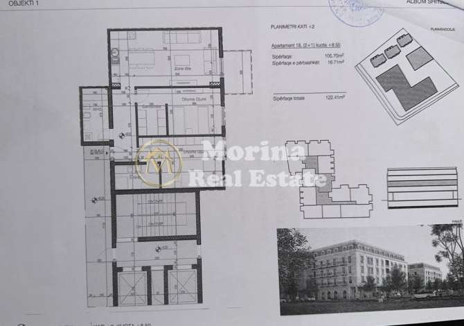 Shitet Apartament 2+1+2+Blk, Rezidenca ”Porta Tirana E Re”, 171,000 Euro Agjencia morina shet apartament 2+1+2+blk, rezidenca ”porta tirana e re”, 17