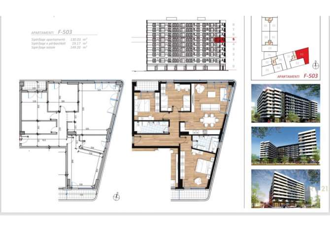 Shitet Apartament 3+1+2 ne Don Bosko  apartamenti ndodhet ne katin e 5 banim ne  kompleksin parallel living.
organiz