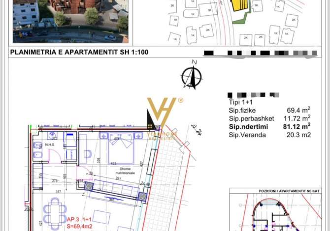 SHITET APARTAMENT 1+1+VERANDE TEK TREGU ELEKTRIK 118.450 EURO Shitet apartament
~1+1+ verande
~81.12 m2 ne total
~ siperfaqja verandes 20.3