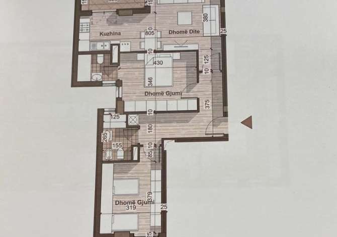 Shitet apartament 2+1+2 tek Univers City 

Siperfaqe Bruto: 108.65 m2 
Kati: 