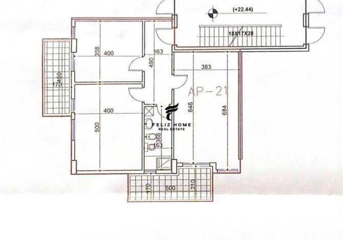 SHITET APARTAMENT 2+1 SQUARE 217.000 EURO Shitet  apartament 
•2+1+ballkon
•siperfaqe totale 117 m2
•kati 7
•p