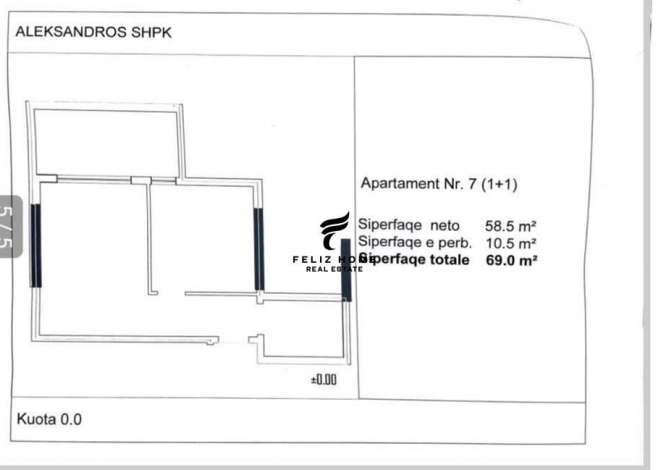 SHITET APARTAMENT 1+1 SELITE 104.600 EURO Shitet apartament 
•1+1
•siperfaqe totale 69 m2
•siperfaqe neto 58.5 m2