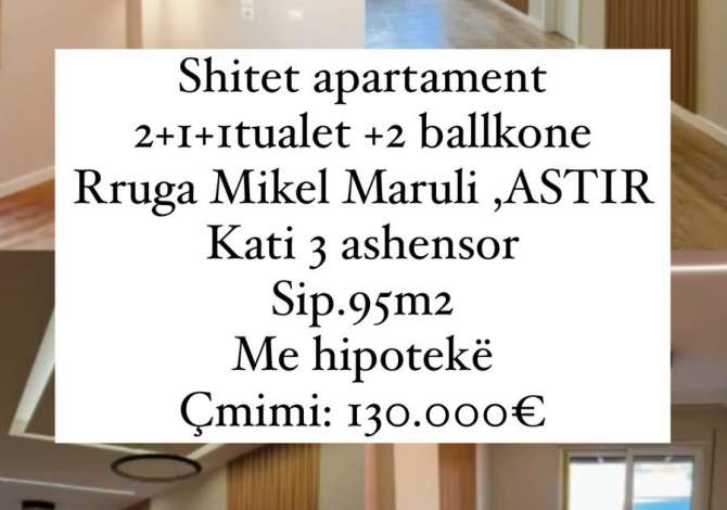 Shitet apartament 2+1+1 bashke me 2 Poste parkimi 152.000€