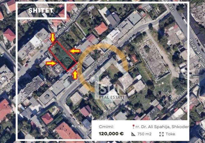 SHITET TOKE, RR. DR.ALI SPAHIJA, SHKODER Sun Real Estate ofron për shitje tokë, me:
Sipërfaqe:📏 750 m²
Adrese:�