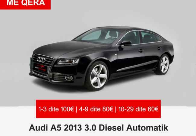 Car Rental Audi 2013 supplied with Diesel Car Rental in Durres near the "Zone Periferike" area .This Automatik 